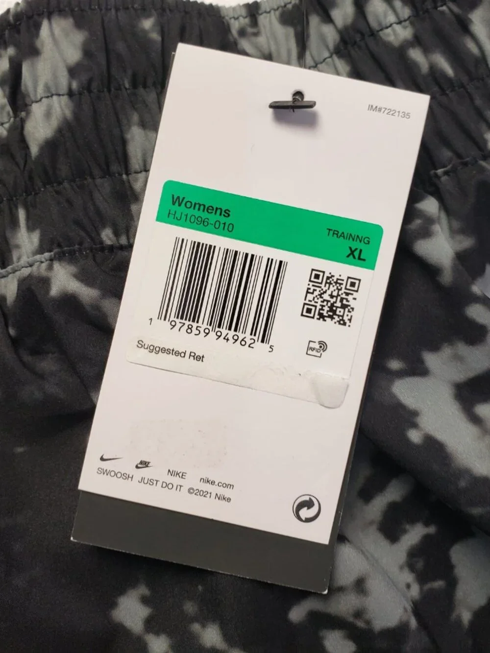 Nike Women's Dri-Fit Mid-Rise 3" Brief-Lined Printed Short in Black size XL NWT - Picture 10 of 12